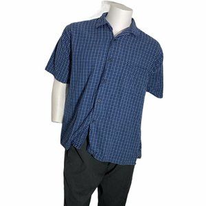 Club Room Mens XL Short Sleeve Button Up Shirt Blu